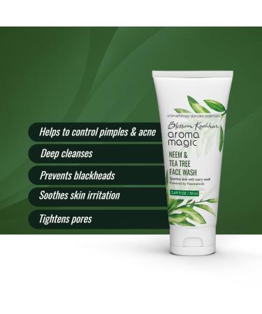 Aroma Magic Neem & Tea Tree Face Wash (Pack of 2) - Natural Acne Cleanser for Men & Women | Hydrating Facewash for Oily & Sensitive Skin | 3.38 Fl Oz (100ml) - Buy Internationally - Buy Online on GoSupps.com