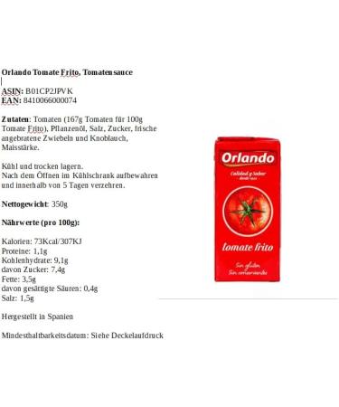 Orlando Spanish Fried Tomato Sauce 350g (Pack of 27) - Buy Online on GoSupps.com