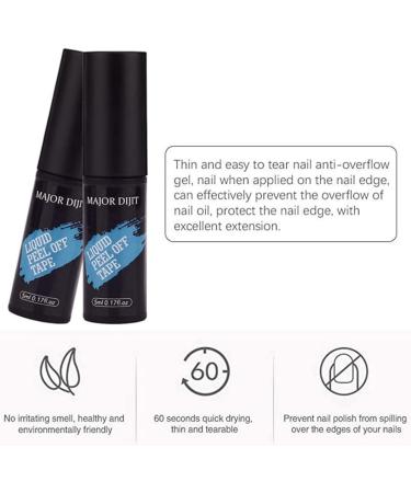 Nail Design Latex 5ml Liquid Nail Latex Dry Fast Easy Removing Anti Overflow Nail Polish Nail Polish Latex Easily Peeled Off with Tweezers Latex Nail Polish Barrier for Manicure Nails White - Buy Online on GoSupps.com