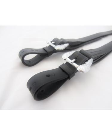 Buy PS Horse Spanish Baroque Stirrup Leathers - Black with Gold/Silver Fittings | International Shipping Available - Buy Online on GoSupps.com