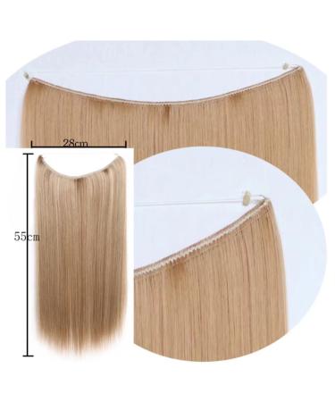Iluu 22 Platinum Blonde Hair Extensions - Long Natural Straight Synthetic Heat-Resistant Fiber with Hidden Fishing Cord for Parties - Buy Online on GoSupps.com
