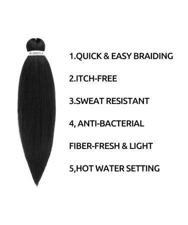 ROSDINA 36-Inch Pre-Stretched Braiding Hair - 8PCS Synthetic Fiber for Twist & Braid (1B) - Buy Online on GoSupps.com
