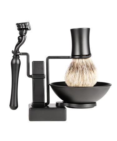 Grandslam Shaving Kit for Men Safety Razor Shaving Brush Soap Cream and Stand Stainless Steel Bowl Kit Gift Set