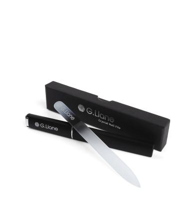 Crystal Glass Nail File - G.Liane Professional Double Sided Etched Crystal Nail File Set For Nail Art & Nail Care Alternative To Metal Nail files Emery Boards & Buffer (Rainbow Black).