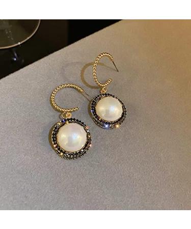 JWICOS Faux Pearl Rhinestone Dangle Earrings - Boho Gold Beaded Hoop Cuff for Prom & Party | Women's Jewelry - Buy Online on GoSupps.com