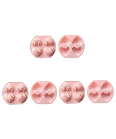 Ciieeo 6 Pcs Four Cake Mold Cake Pan Mini Muffins Small Cake Slot Mold Chocolate Silicone Molds Candle Molds Heart Cake Mold Chocolate Chip Muffins Soap Madeleine Nonstick Silica Gel Goldenx3pcs 40X23X1.5CMx3pcs