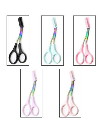 YITAQI Eyebrow Comb Scissors Titanium Grooming Trimmer - Stainless Steel Makeup Tools, Eyelash Hair Clips, Shaping Razor Hair Scissors Trimmer (Green/Purple) - Buy Online on GoSupps.com