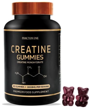 Creatine Gummies - 60 Creatine Gummies - 3000mg of Creatine Monohydrate Per Serving - Berry Flavoured Creatine - Pre Workout Gym Gummy Suitable for Men & Women