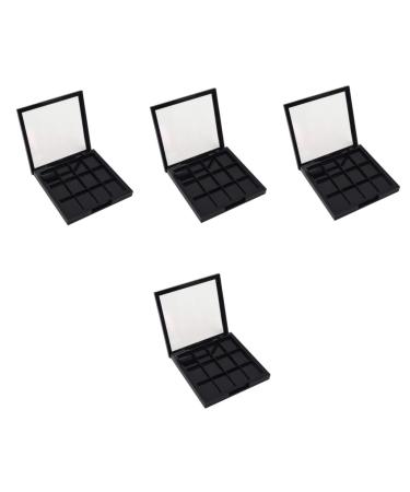 BIUDECO 4 Pcs 12 Empty Eye Shadow Pallet Eyeshadow Pans DIY Eyeshadow Palette Make up Sample DIY Empty Black