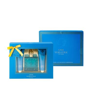 Lion Versatile Cologne Gifts Sets for Men Eau De Toilette (3.4 fl oz) Body Lotion (3.0 fl oz) Shower Gel Our Impression of Versase Eros (Pack of 3)