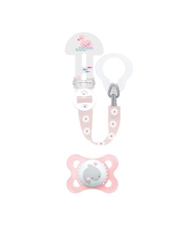 Shop Mam Pacifier & Chain for 2-6 Months - Anatomically Symmetrical Silicone Washable & Compatible with All Pacifiers - Random Colors Available | International Shipping - Buy Online on GoSupps.com