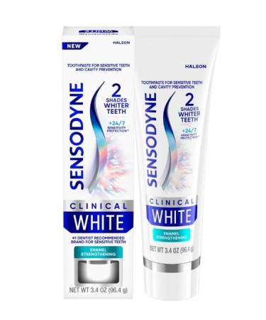 Sennso-dynee Clinical White Toothpaste Clinically Proven Whitening for Sensitive Teeth Mint Flavor Enamel Strengthening 3.4 Oz (1 Pack)