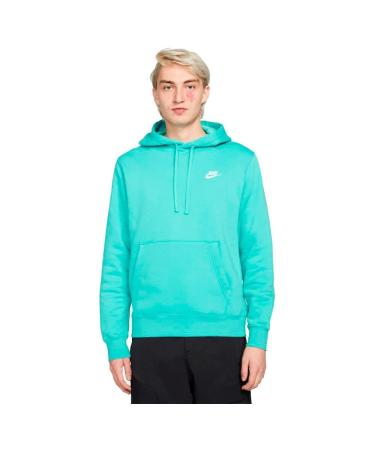 Nike Men's Sportswear Club Pullover Hoodie Washed Teal/White Small