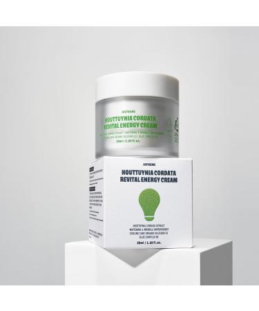 JUSTBEME Houttuynia Cordata Revital Energy Cream/Hydrating Face Moisturizer for Dry Sensitive Skin Korean Skincare for Men and Women (50ml / 1.09 fl oz)