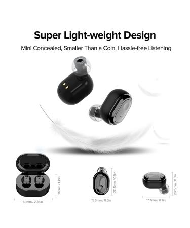 Rechargeable Hearing Aids with Double Noise Reduction & Pitch Elimination - Portable Amplifiers for Adults with Longer Endurance - Black - Buy Online on GoSupps.com