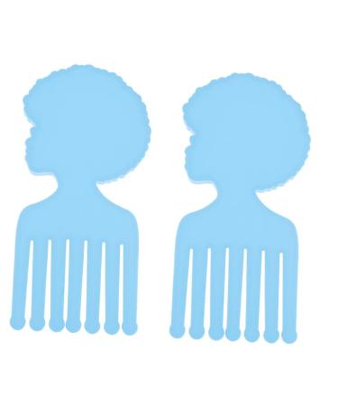 NUOBESTY 2 Pcs Comb Silicone Mold Silicone Molds Afro Hair Comb Mold Afro Comb Mould Craft Supplies Self Made Bluex2pcs 21X10CM2x2pcs