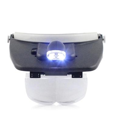Head Mount Magnifier with LED Lights Headband Magnifier Head-Mounted Glass 1.2X 1.8X 2.5X 3.5X Lens Head Mount Magnifier Jewelers Glasses