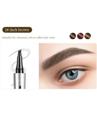 Eyebrow Pencil Quad-Tip Split Eyebrow Pencil Highly Effective Filler for a Long-Lasting Natural Wild Eyebrow Look Natural and Long-Lasting 5 Colors to Choose From (2) - Buy Online on GoSupps.com