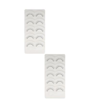 FRCOLOR 10 Pairs Fake eyelashes adhesives false eyelashes soft thick lashes handmade eye lashes artificial eyelashes reusable black eyelash lash extensions supplies extend fiber section