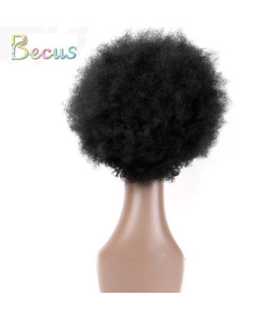 Shop Becus Short Afro Wigs for Black Women - Brazilian Real Hair Crazy Curly Afro-Puff Styles - Buy Online on GoSupps.com