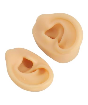 Ear Piercing Practice Model - Soft Silicone Lifelike Left Right Reusable Display for Earphones (Light Beige) - International Shipping Available - Buy Online on GoSupps.com