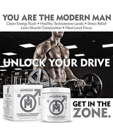 Modern Man V3 - Testosterone Booster + Thermogenic Fat Burner for Men  Boost Focus  Energy & Alpha Drive - Anabolic Weight Loss Supplement & Lean Muscle Builder | Lose Belly Fat - 60 Pills - Buy Online on GoSupps.com