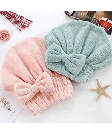 Cartoon Microfiber Hair Turban - Quick Drying Hair Hat & Towel Cap with Bow | White Five-Pointed Star Design - Buy Online on GoSupps.com