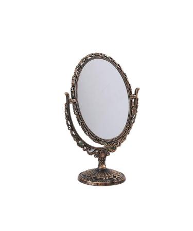 YyuX-qff Retro Beauty Mirror Oval Desktop Princess Mirror Antique Bedroom Makeup Mirror Double-Sided Portable Vanity Mirror Countertop Vanity Mirrors (Size : 2516.5CM) 25*16.5CM