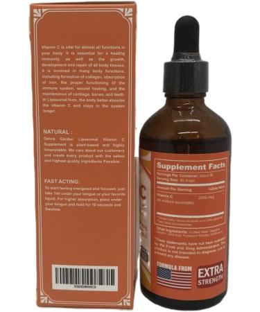 Delvix Garden Liposomal Vitamin C Drops 120ml - Premium High Potency Liquid for Adults & Kids | Advanced Absorption Technology - Buy Online on GoSupps.com