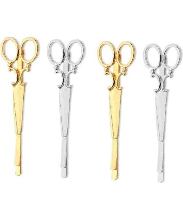 4 Pieces Scissors Shape Hair Clips - Elegant Barrettes & Hair Accessories for Women - Fashionable Hair Styling - Buy Online on GoSupps.com