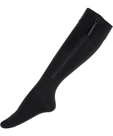 Buy Ailaka Compression Stockings with Zipper for Men & Women - 20-30 mmHg Medical Class 2 Support Socks for Varicose Veins Edema Recovery & Pregnancy - Medium Black (1 Pair) - International Shipping Available - Buy Online on GoSupps.com