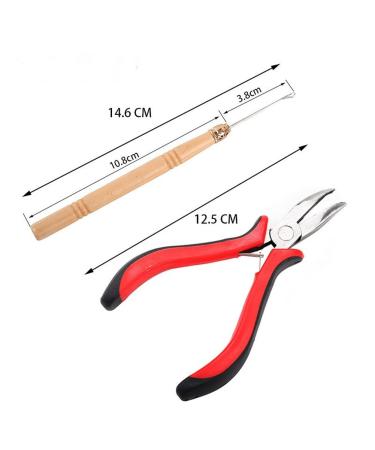 500 Pcs Micro Ring Beads Kit with Hair Extension Tools for Brown Fairy Hair Tinsel Strands - Professional Styling Accessories - Buy Online on GoSupps.com