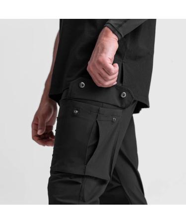 ZACAGO Men's Lightweight Cargo High Rib Jogger Slim Fit Pants - Large Black - Buy Online on GoSupps.com