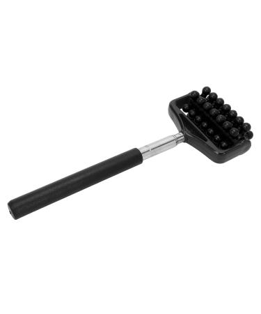 Telescopic back massage tab adjustable ergonomic handle back roller massage tab pain relief flexible for men women for poor head (black)