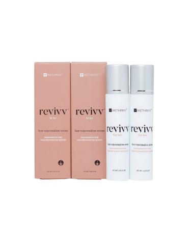 REVIVV Women Hair Growth Serum 2-Pack - 100% Natural Topical Hair Loss Treatment for Visibly Thicker Fuller Hair Dermatologist Recommended Two-1oz bottles 90-days supply 1 Fl Oz (Pack of 2)