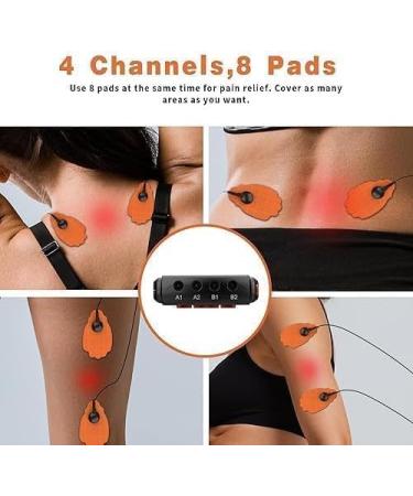 MFAVTO TENS EMS machine 4 Outputs & 24 Modes TENS Unit Muscle Stimulator with Large Battery 12 Electrode Pads for Back Pain General Pain Relief Neck Pain Muscle Pain - Buy Online on GoSupps.com