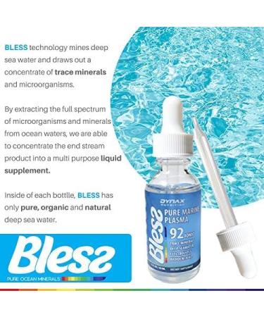 Bless Trace Minerals Electrolyte Drops - 92 Pure Ionic Minerals for Hydration & Energy - Supports Gut Health & Immune System - 1 Fl Oz - Buy Online on GoSupps.com