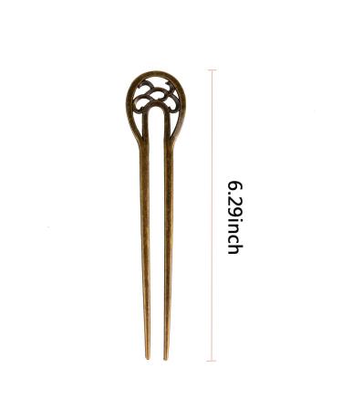 Bleiou 6 Pcs U Shape Hair Fork Alloy Hair Stick Metal Hair Pins - Stylish Hair Accessory Set - Buy Online on GoSupps.com