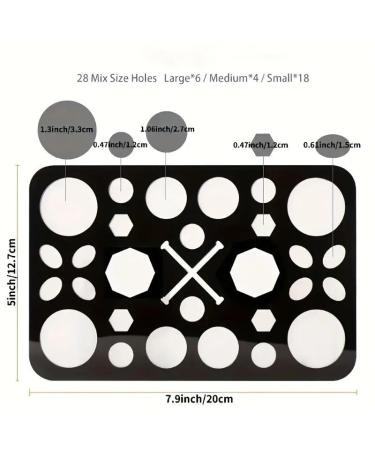 Makeup Brushes Drying Rack - 28 Slot Acrylic Brush Holder & Stand for Artists | Perfect for Makeup & Nail Brushes - Black - Buy Online on GoSupps.com