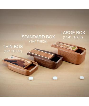Shop American Made Pocket-Sized Pill Box - Walnut Wood & Burl Maple | Premium Quality - Buy Online on GoSupps.com