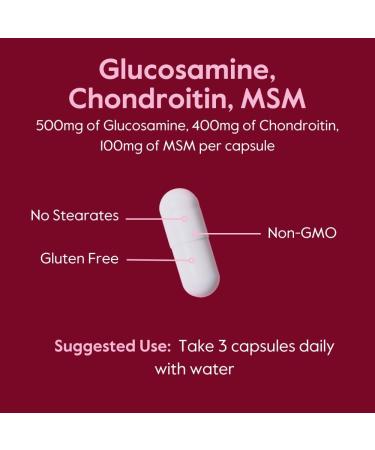 BESTVITE Glucosamine Chondroitin MSM 500/400/100 per Capsule (240 Capsules) with Patented OptiMSM - Maximum Strength Formula for Joint Support - No Stearates - Gluten Free - Non GMO 1 Count (Pack of 240) - Buy Online on GoSupps.com
