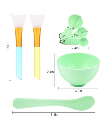 Face Mask Mixing Bowl Set - DIY Facial Mask Mixing Tools with Spatula & Brushes | Pack of 7 - Green - Buy Online on GoSupps.com