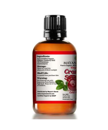 Buy Virgin Organic Cranberry Seed Oil - USDA Certified Cold Pressed for Anti-Aging Skincare | International Shipping Available - Buy Online on GoSupps.com