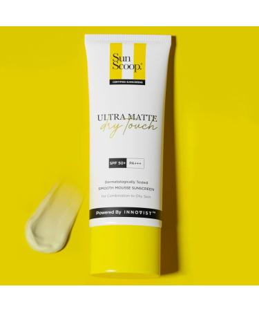 SunScoop Ultra Matte Dry Touch Sunscreen SPF 50 PA+++ |Matte Finish | Zinc Oxide & 0.1% ww Salicylic Acid for Oily Acne Prone Skin For Women & Men-45gm - Buy Online on GoSupps.com