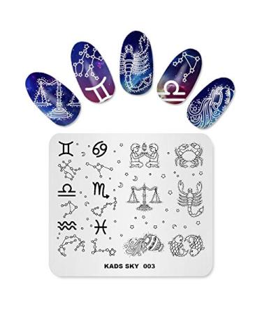 KADS Nail Stamping Plate Chinese Sky Constellation Template Image Design Plates for Nail Art Decoration and DIY Nail Art(SK003)