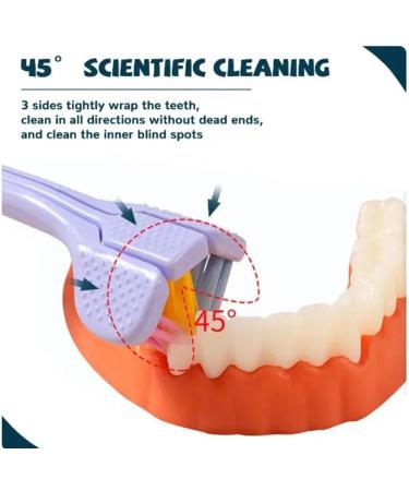 Travel Toothbrush with 3 Angled Bristles - Soft & Effective Oral Care for Adults & Kids | Deep Cleaning Yellow Toothbrush - 1PC - Buy Online on GoSupps.com