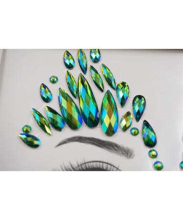 Halloween Christmas Festival Face Jewels Rhinestone Stickers (Green AB/SV-01) - Buy Online on GoSupps.com