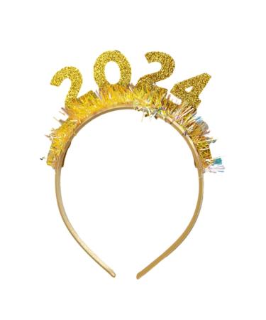 hgnxa 2024 New Year Hairband Women Students Music Festivals Photography Hairband Sequins Letter Headbands for Taking Photo Gold