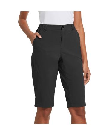 BALEAF Women's Quick Dry Stretch Hiking Cargo Camping Shorts Lightweight Water Resistant Summer Nylon Active Travel Black X-Large