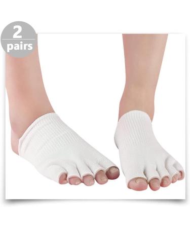 FOMIYES 2 Pairs Five Toe Half Socks White Gel Fish Mouth Socks Foot - Buy Online on GoSupps.com